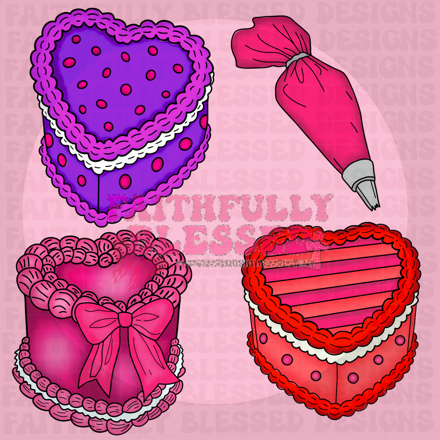 Heart Cakes Clipart