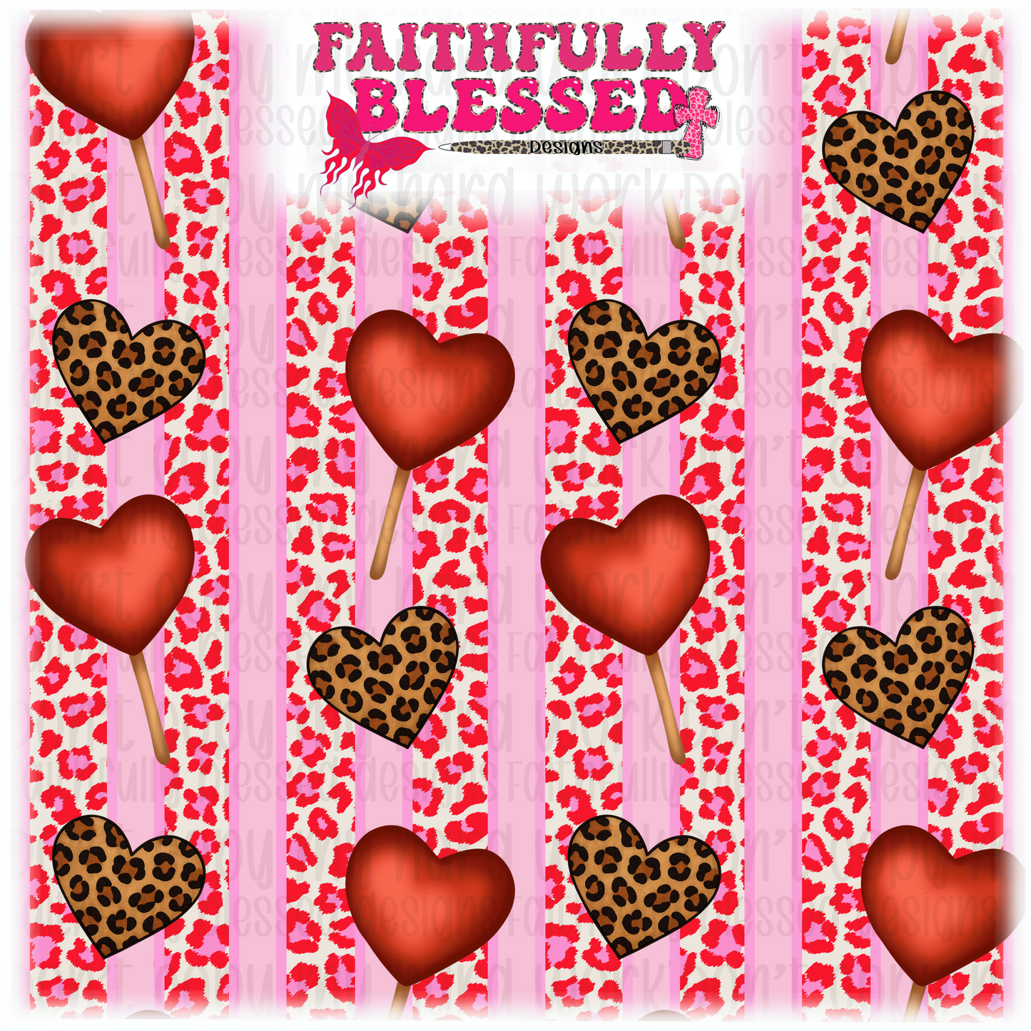 Valentines lollipops seamless