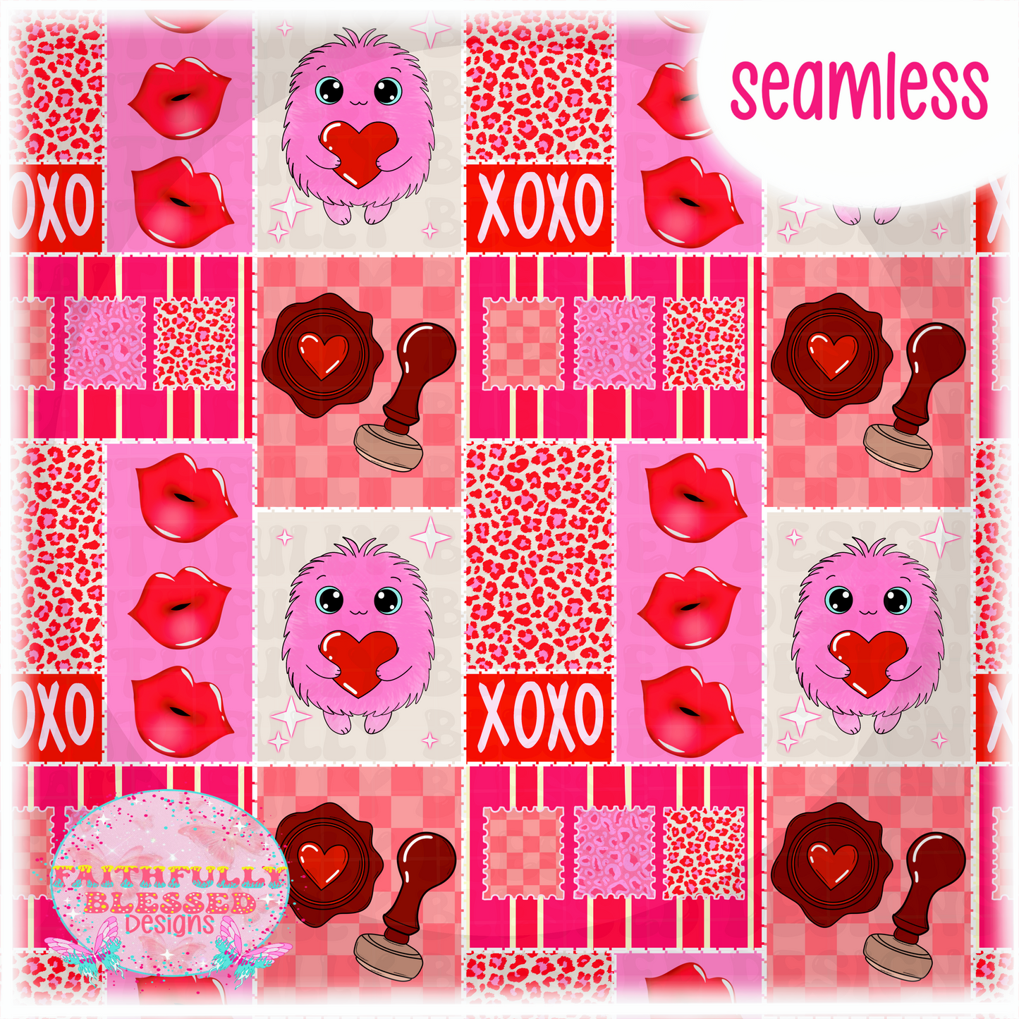 Pink monster Vday Seamless