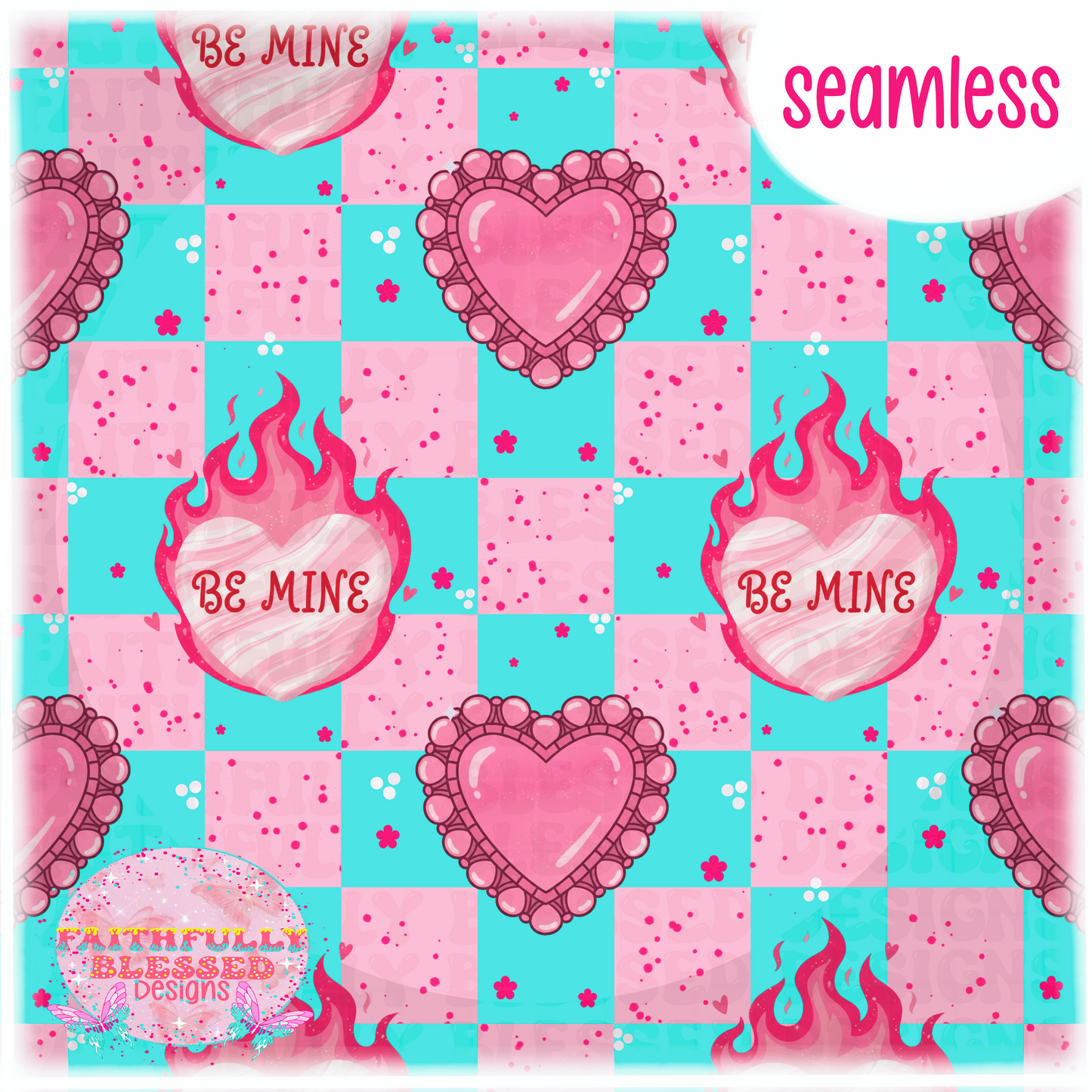 Be Mine Checkered Seamless