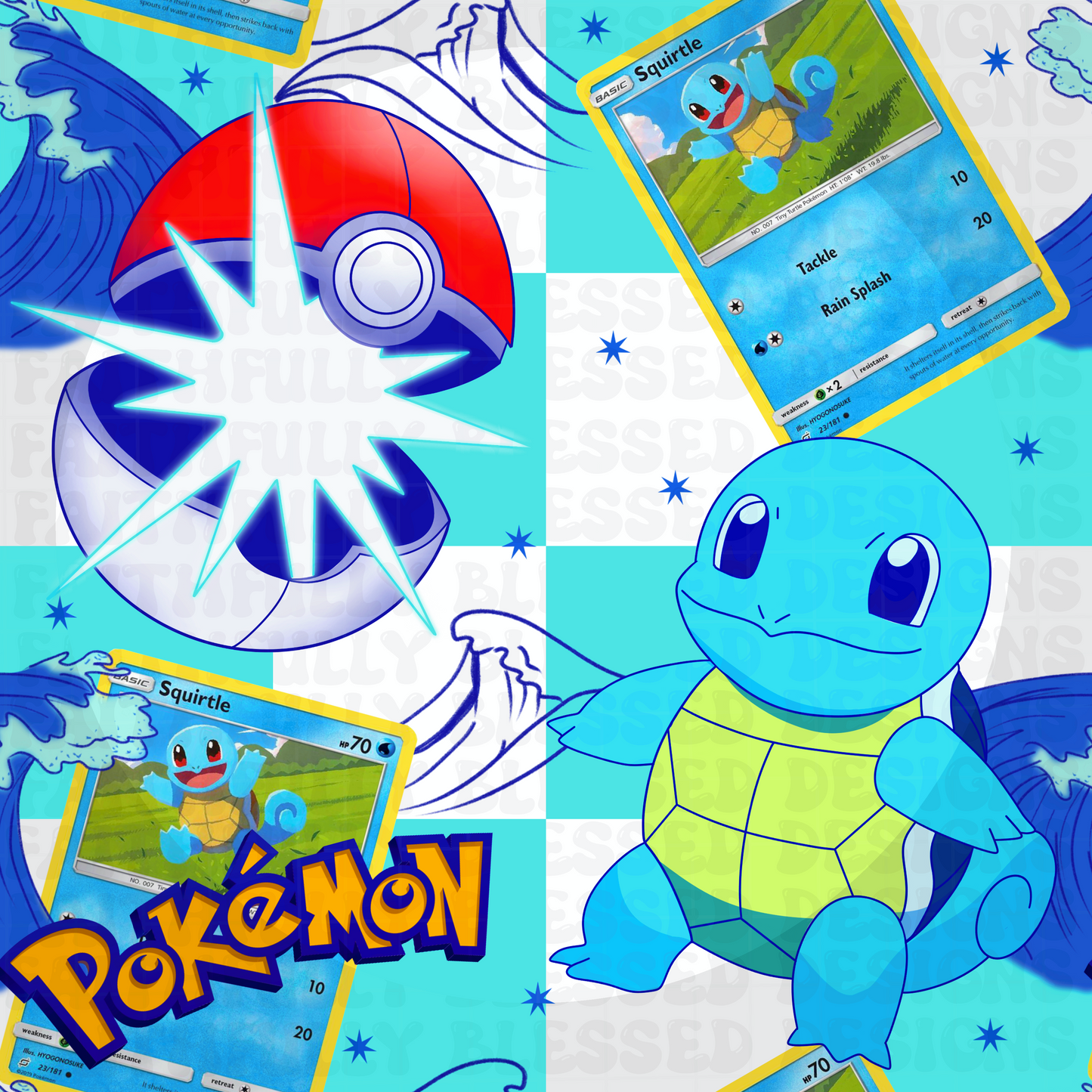 Water Checkered Poké Seamless