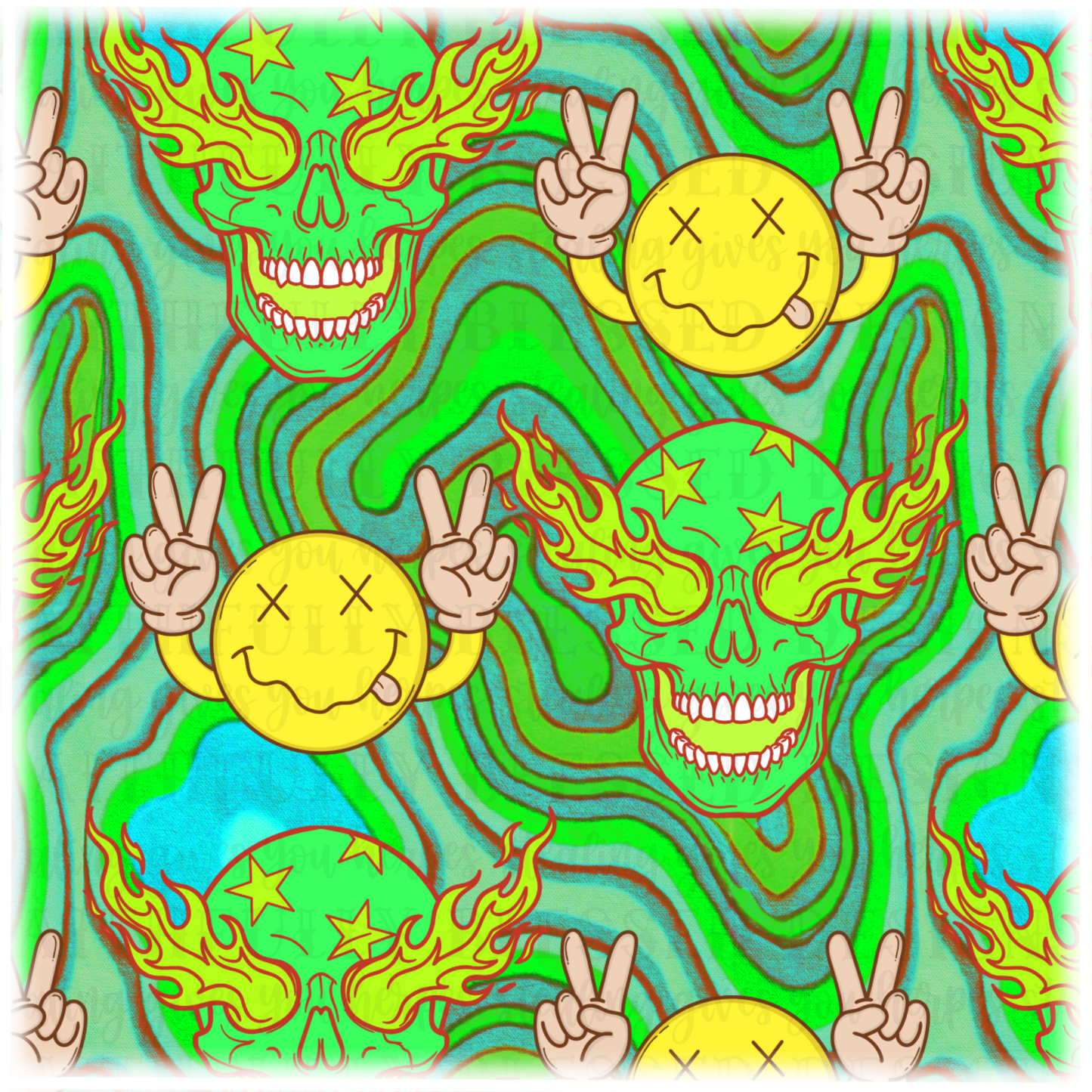 Flame Skull Seamless | digital download
