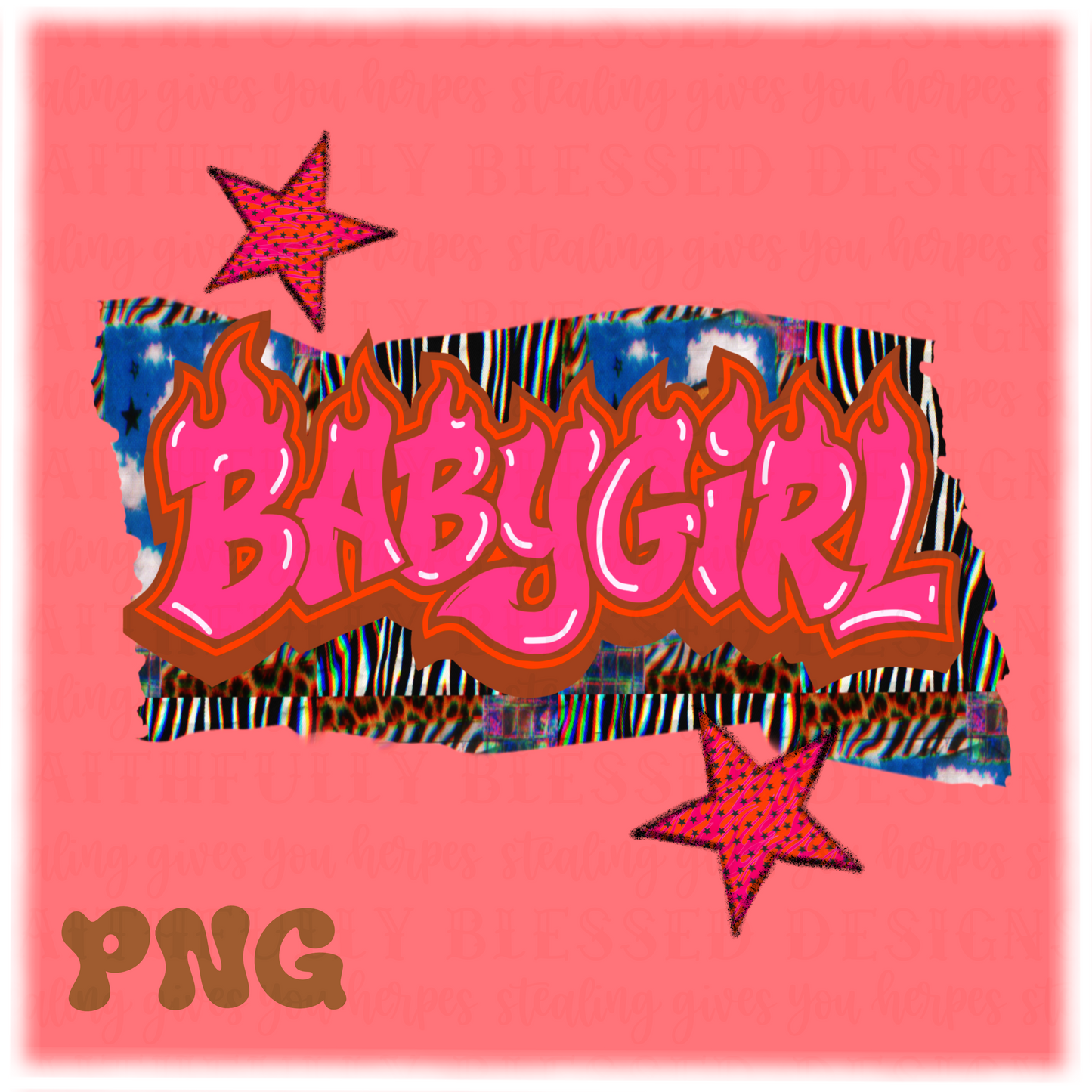 Babygirl seamless & free PNG bundle | digital download