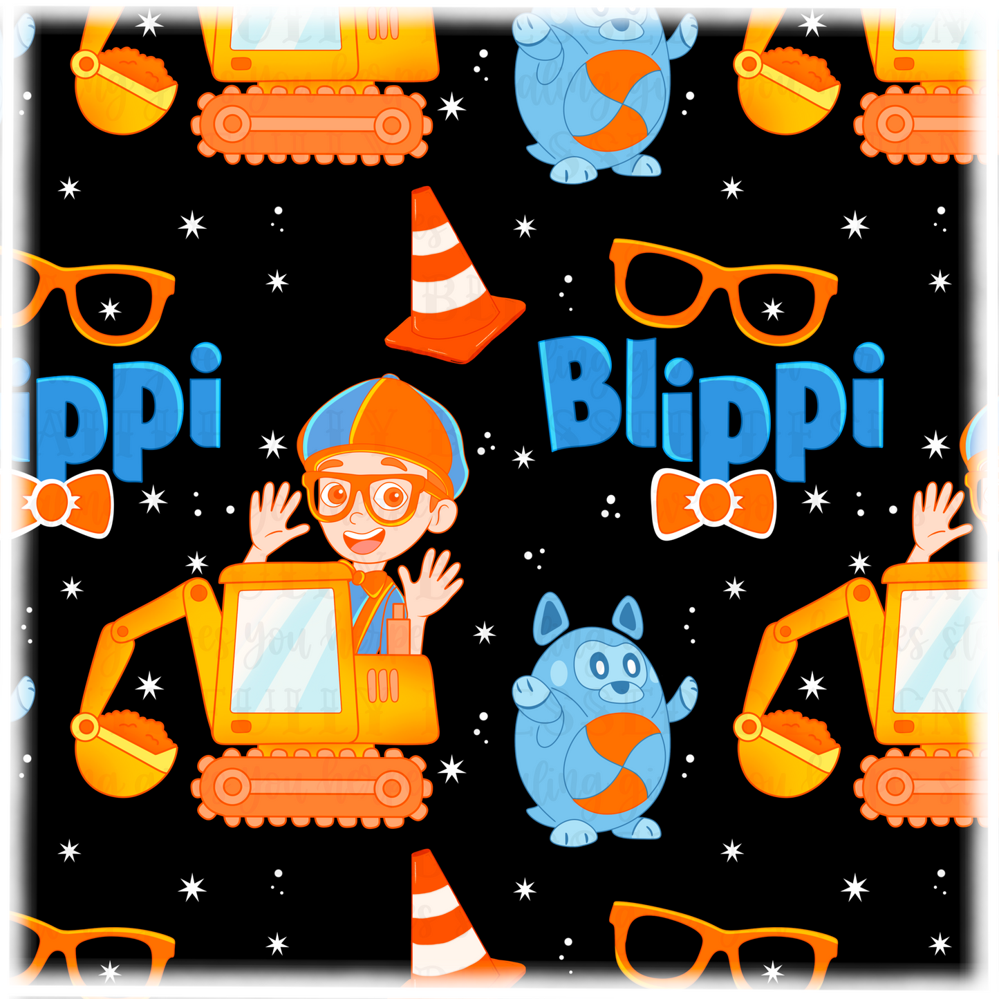 Blippi black Colorway seamless | digital download