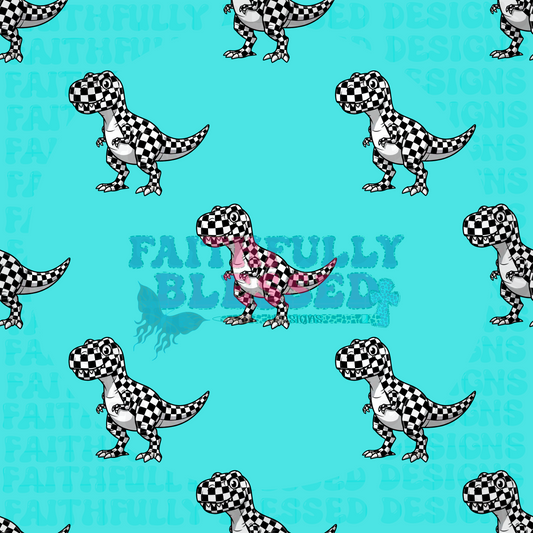Checkered Dinos Seamless