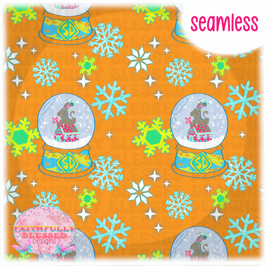Dog Christmas Orange Colorway Seamless