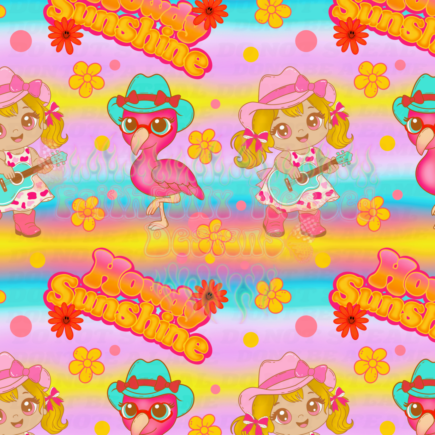 Howdy Sunshine Rainbow Seamless