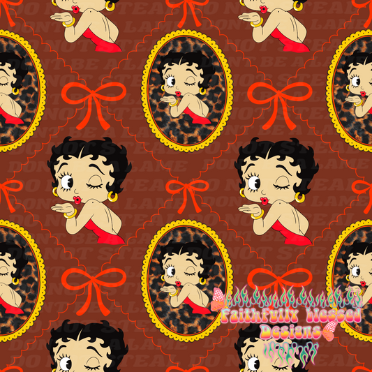 Boop red background seamless