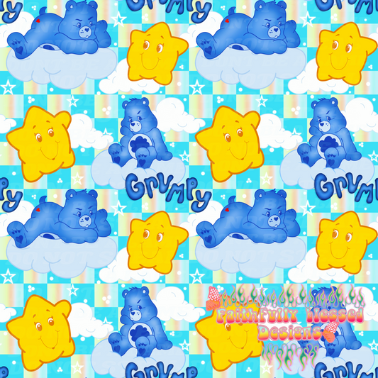 Grumpy Bears & Stars Seamless