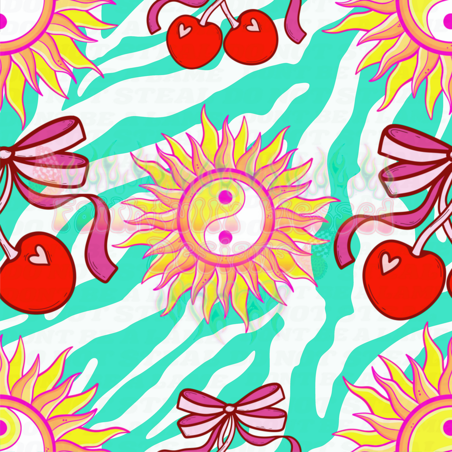 Punchy Sun & Cherries Seamless