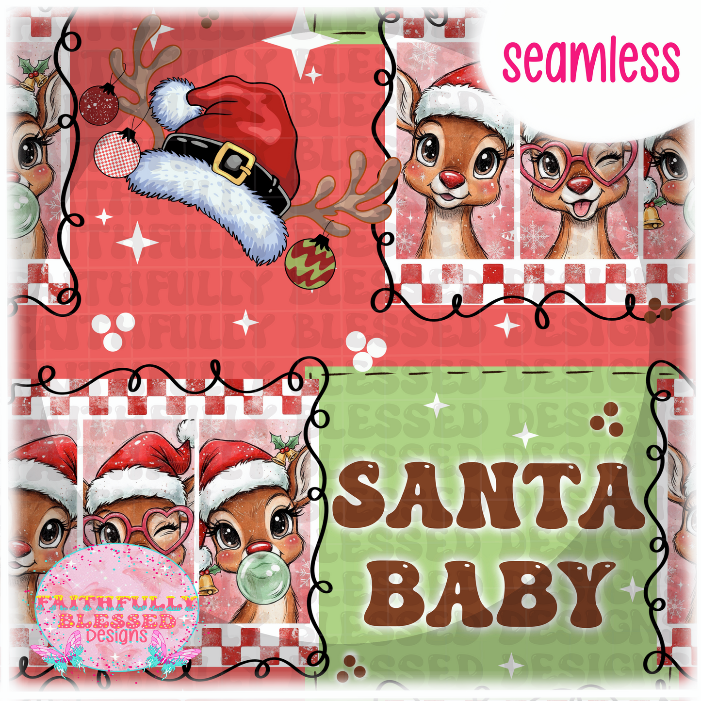 Santa Baby Red Color-way Seamless