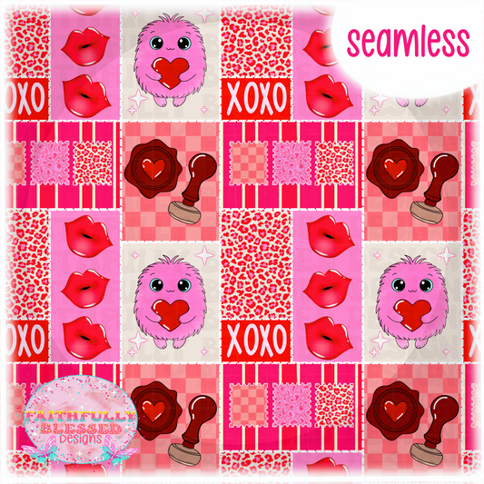 Pink monster Vday Seamless