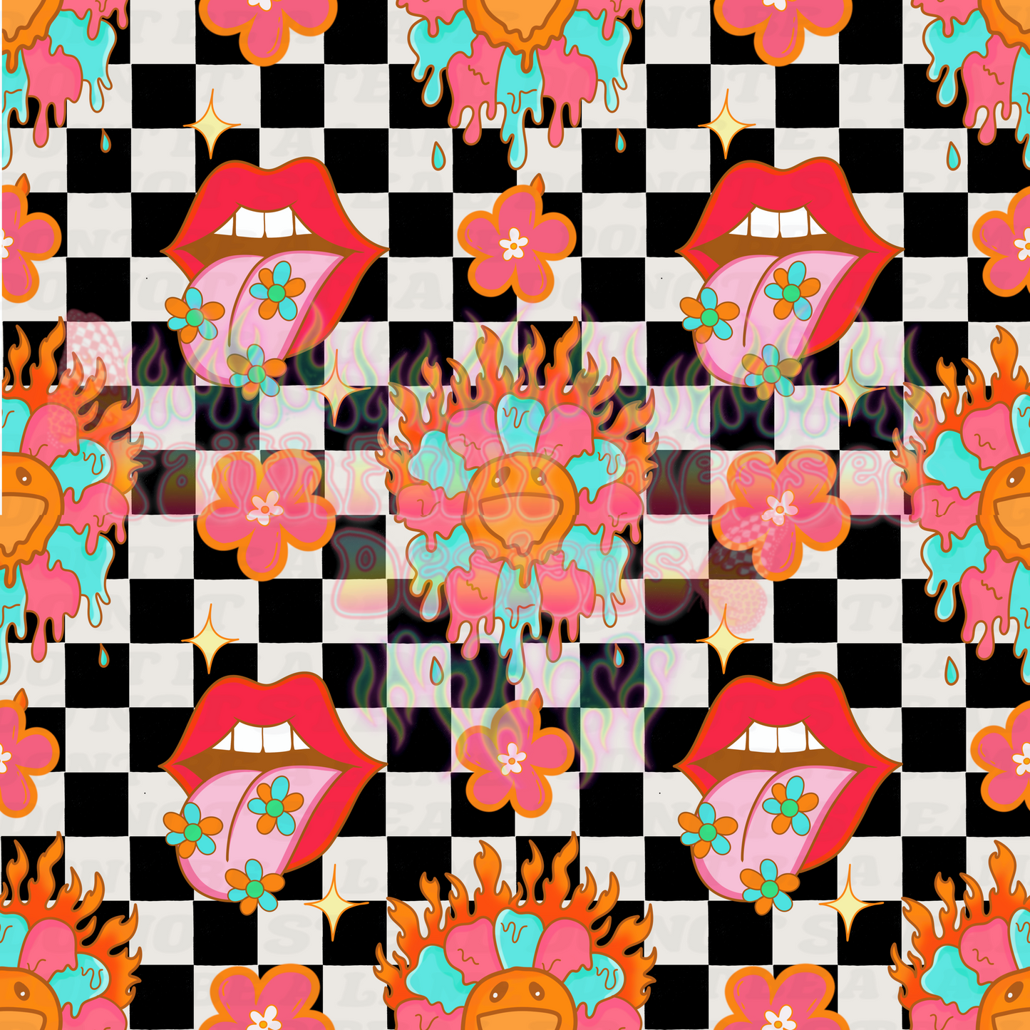 Drippy Checkered Seamless