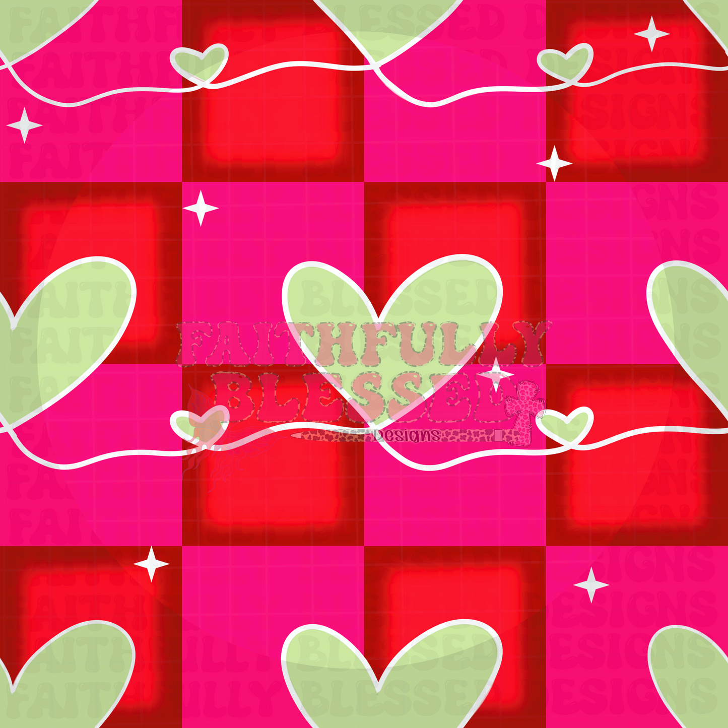 Green hearts Seamless