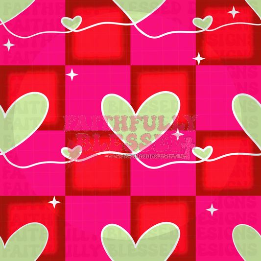 Green hearts Seamless