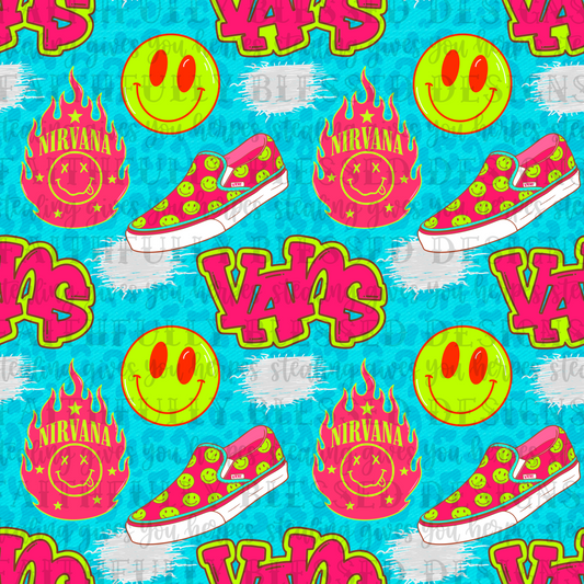 Neon smiley Shoes Seamless