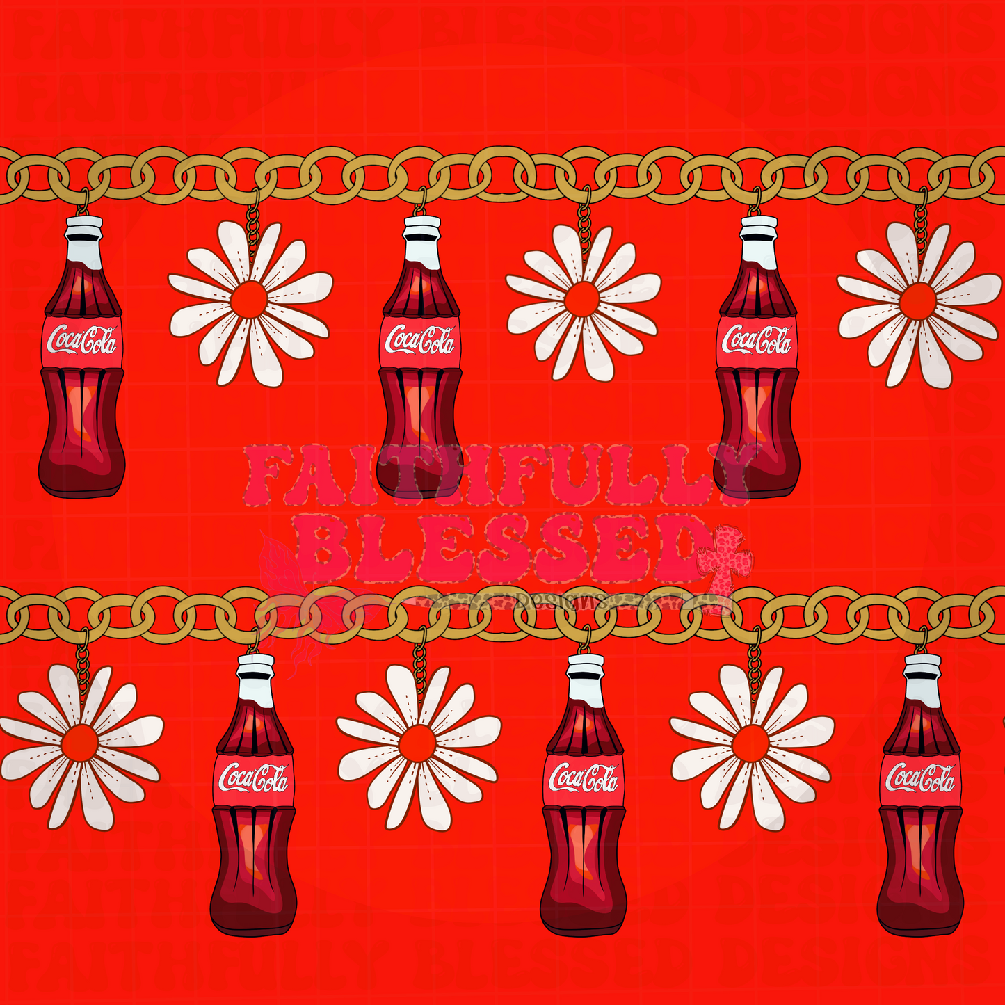 Coke And Daisies Seamless