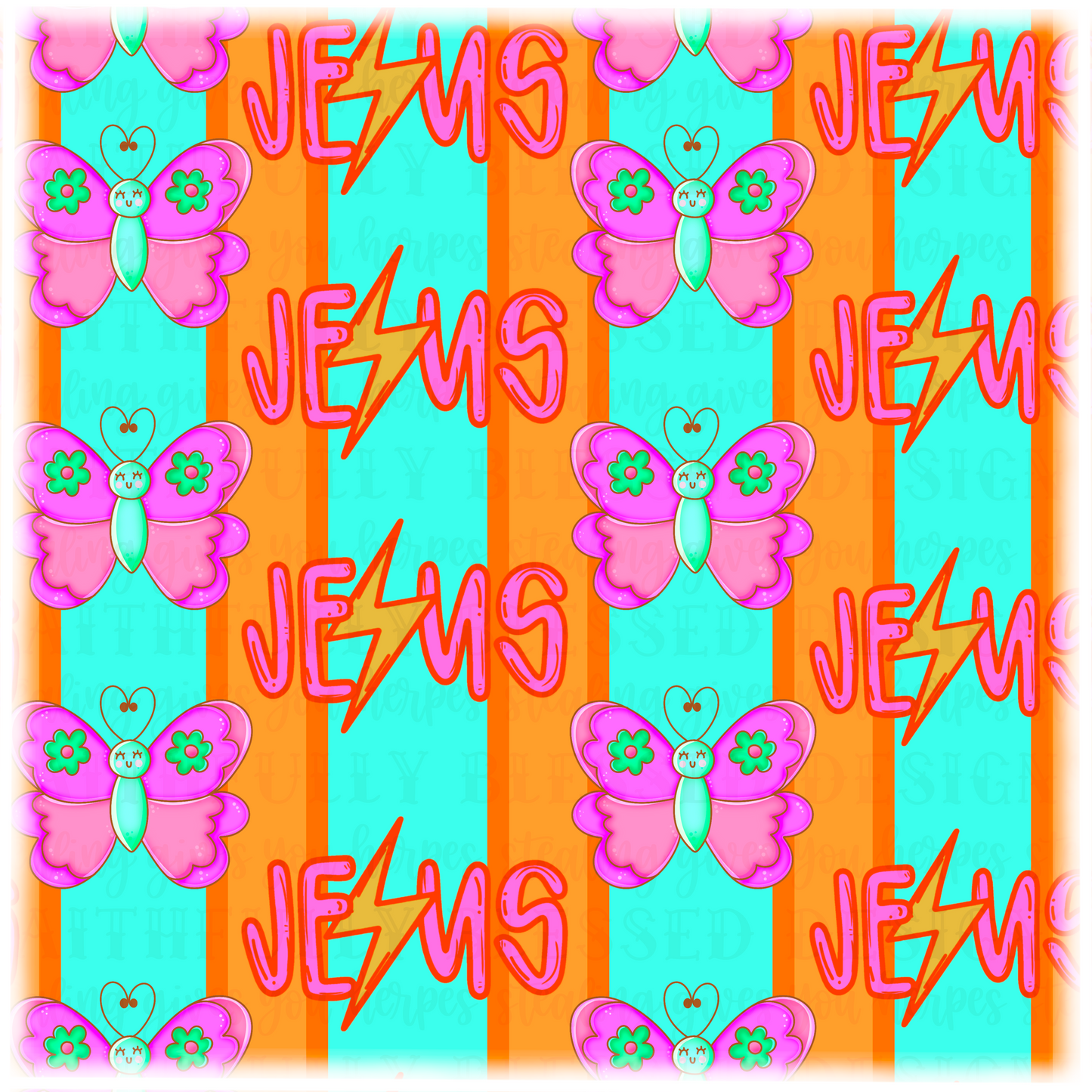 JESUS and butterflies seamless | digital download