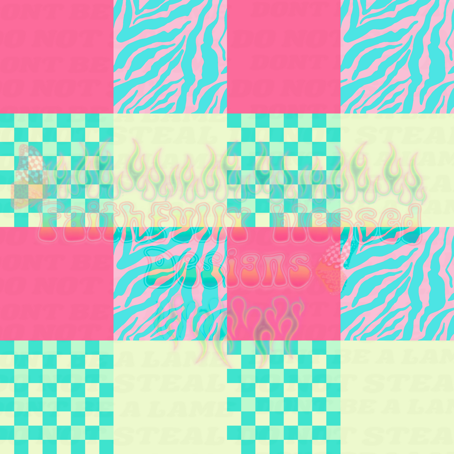 Funky Checkered Pink Seamless