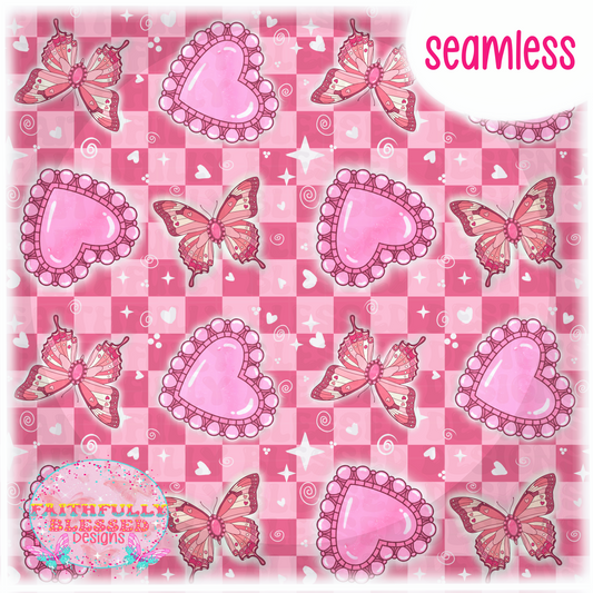 Butterfly Stones Pink Color-way Seamless