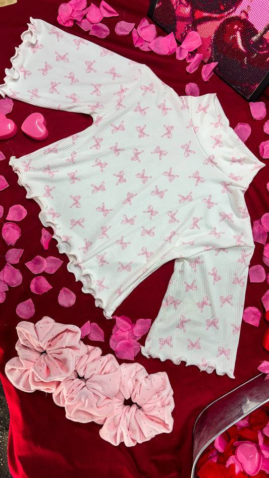 Pink Bow Mock Sweater