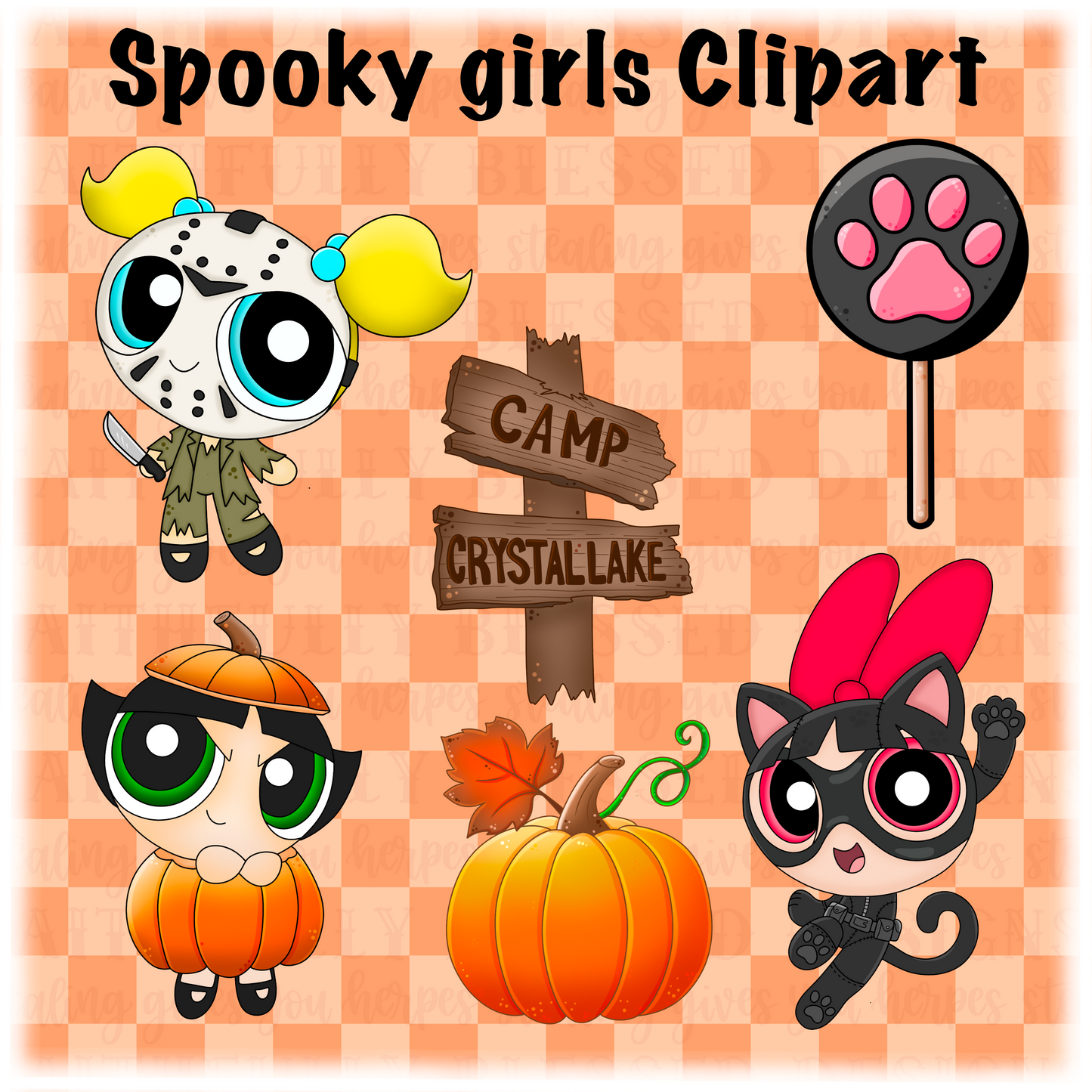 Spooky Girl Clipart Bundle | Digital Download