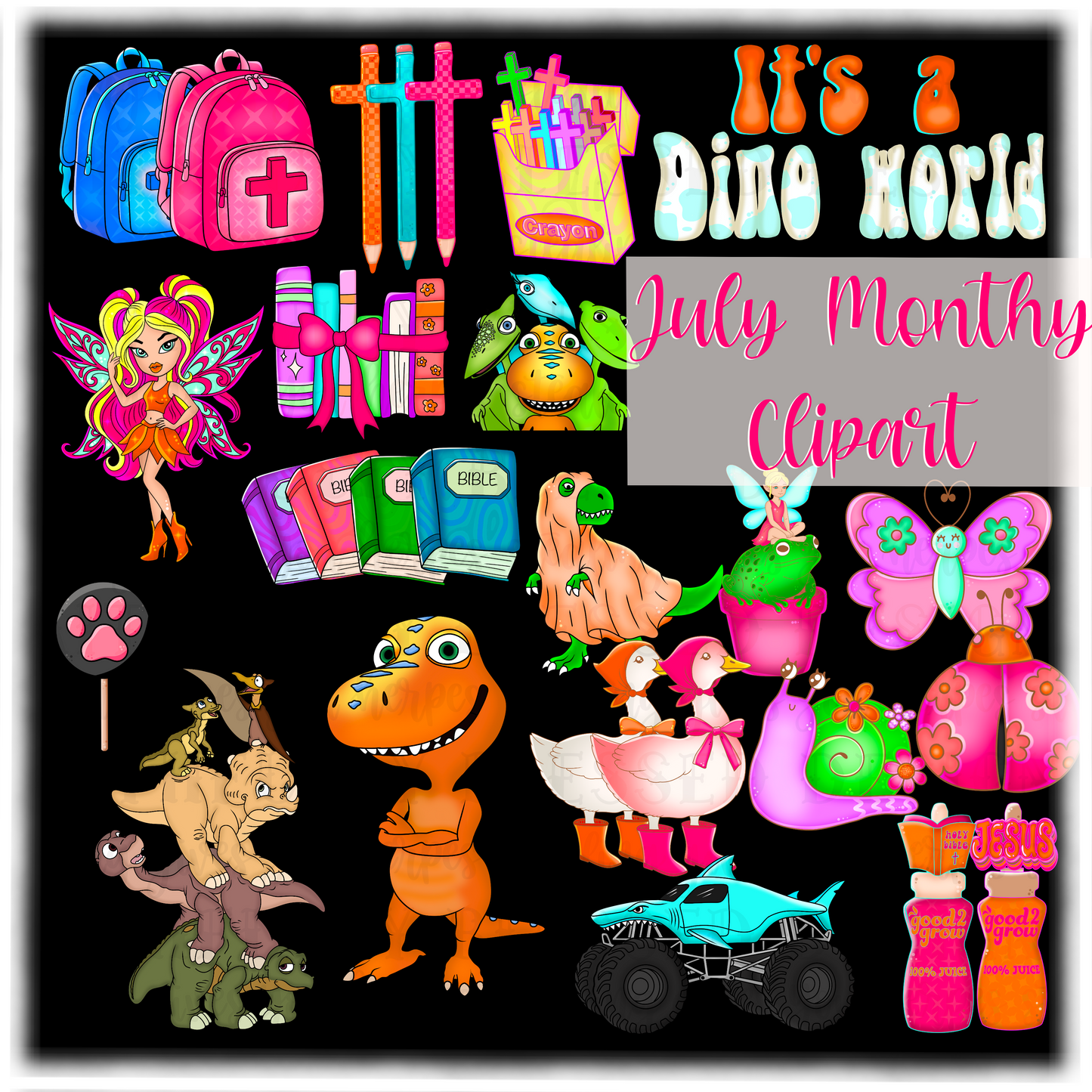 July Monthly Clipart